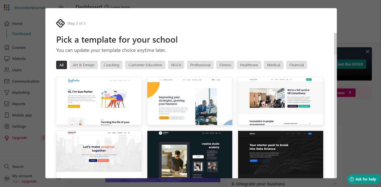 Learnwords course building interface